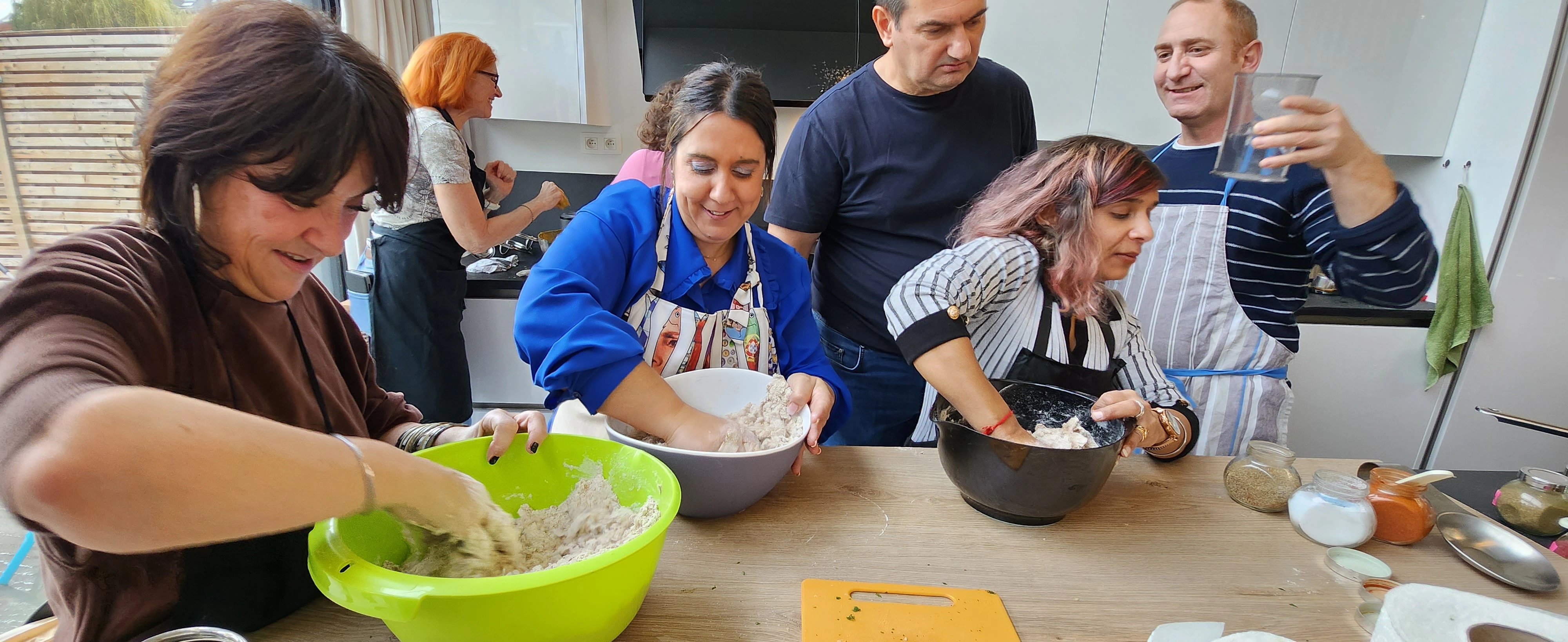 Group session where everyone is part of the cooking.